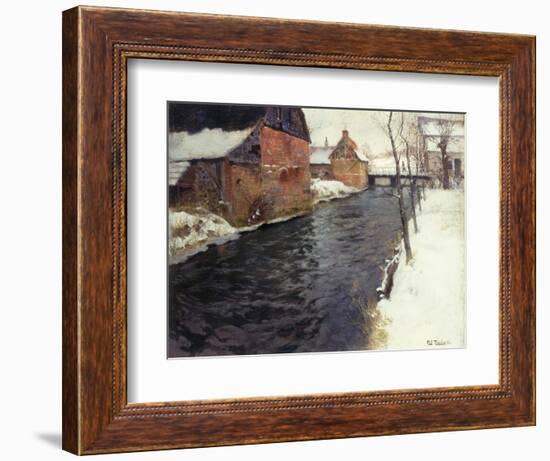 A Winter River Landscape, 1895-Fritz Thaulow-Framed Giclee Print