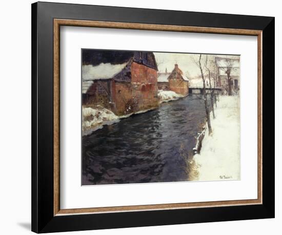 A Winter River Landscape, 1895-Fritz Thaulow-Framed Giclee Print