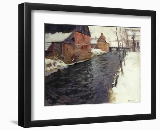 A Winter River Landscape, 1895-Fritz Thaulow-Framed Giclee Print