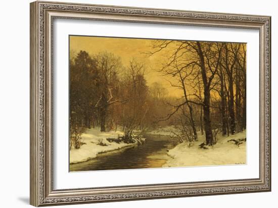 A Winter River Landscape-Anders Andersen-Lundby-Framed Giclee Print