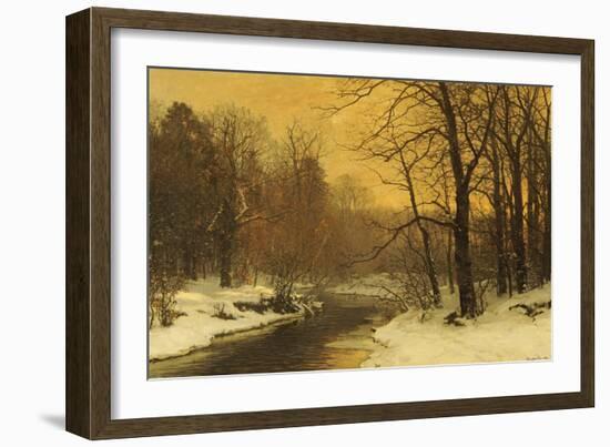 A Winter River Landscape-Anders Andersen-Lundby-Framed Giclee Print