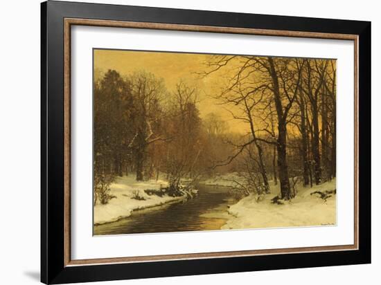 A Winter River Landscape-Anders Andersen-Lundby-Framed Giclee Print