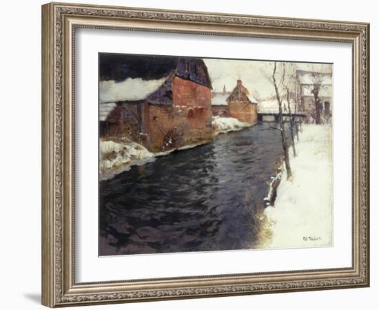 A Winter River Landscape-Frits Thaulow-Framed Giclee Print