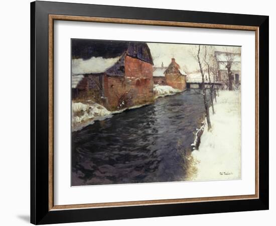A Winter River Landscape-Frits Thaulow-Framed Giclee Print