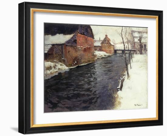 A Winter River Landscape-Frits Thaulow-Framed Giclee Print