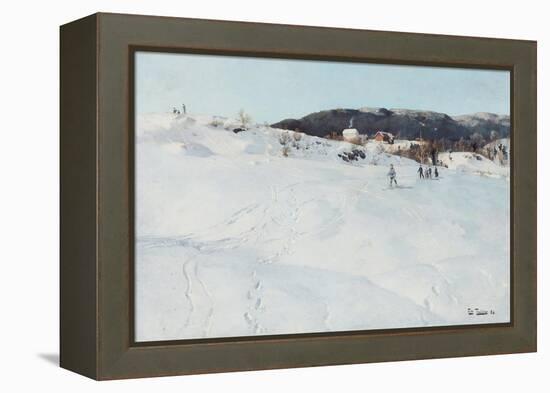 A Winter's Day in Norway, 1886-Fritz Thaulow-Framed Premier Image Canvas