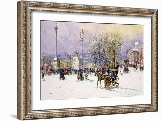 A Winter's Day, Trafalgar Square, C.1897-John Sutton-Framed Giclee Print