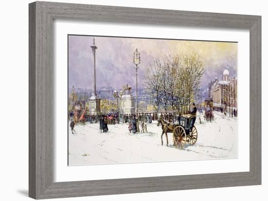 A Winter's Day, Trafalgar Square, C.1897-John Sutton-Framed Giclee Print