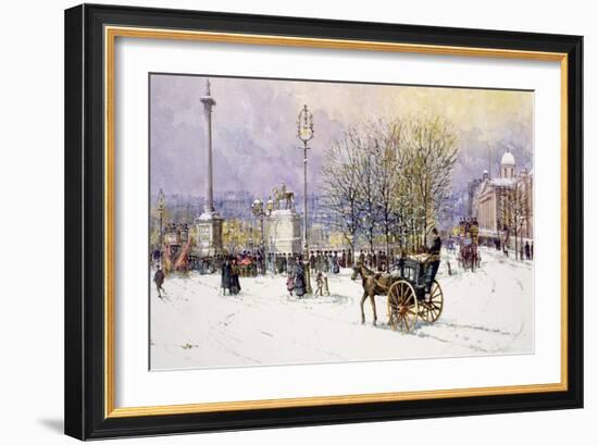 A Winter's Day, Trafalgar Square, C.1897-John Sutton-Framed Giclee Print