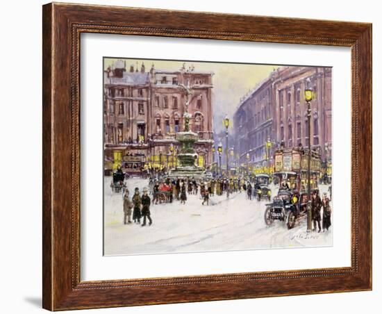 A Winter's Evening, Piccadilly, London-John Sutton-Framed Giclee Print