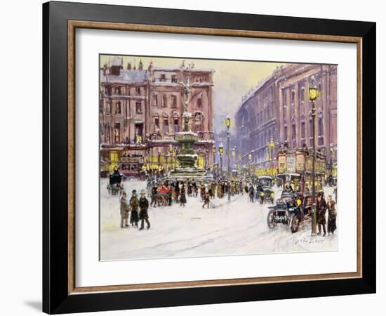 A Winter's Evening, Piccadilly, London-John Sutton-Framed Giclee Print