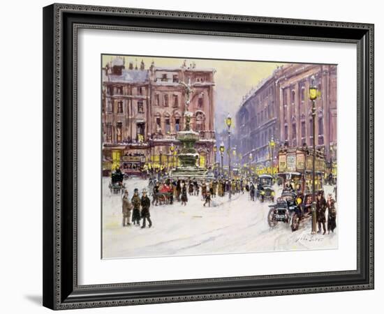 A Winter's Evening, Piccadilly, London-John Sutton-Framed Giclee Print