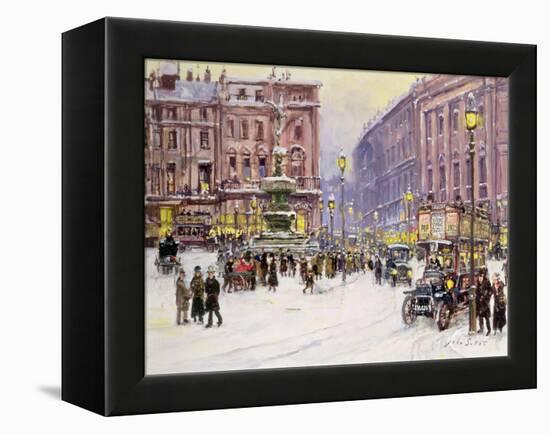 A Winter's Evening, Piccadilly, London-John Sutton-Framed Premier Image Canvas