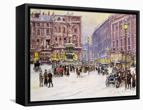 A Winter's Evening, Piccadilly, London-John Sutton-Framed Premier Image Canvas