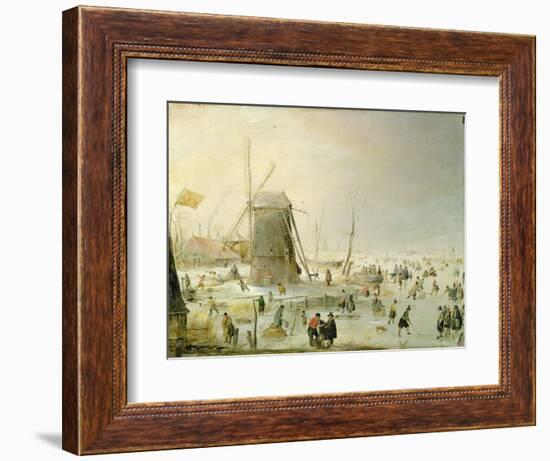 A Winter Scene with Skaters by a Windmill-Hendrik Avercamp-Framed Giclee Print