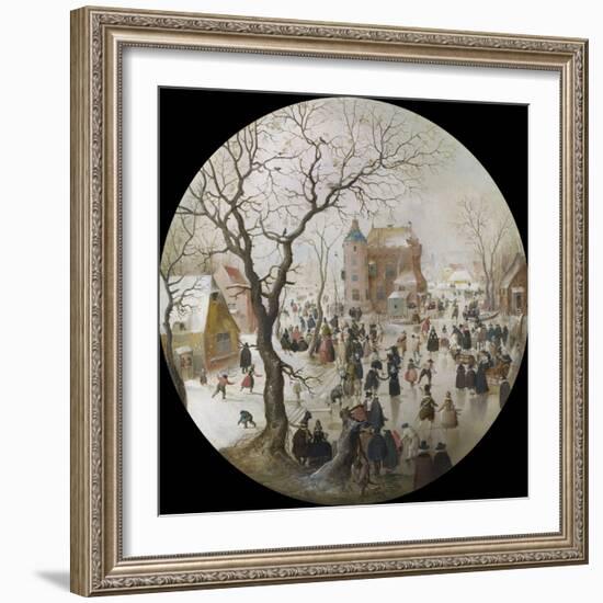 A Winter Scene with Skaters Near a Castle-Hendrick Avercamp-Framed Giclee Print