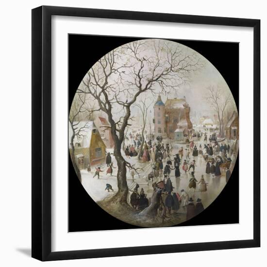 A Winter Scene with Skaters Near a Castle-Hendrick Avercamp-Framed Giclee Print