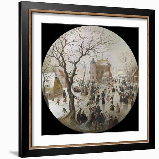 A Winter Scene with Skaters Near a Castle-Hendrick Avercamp-Framed Giclee Print