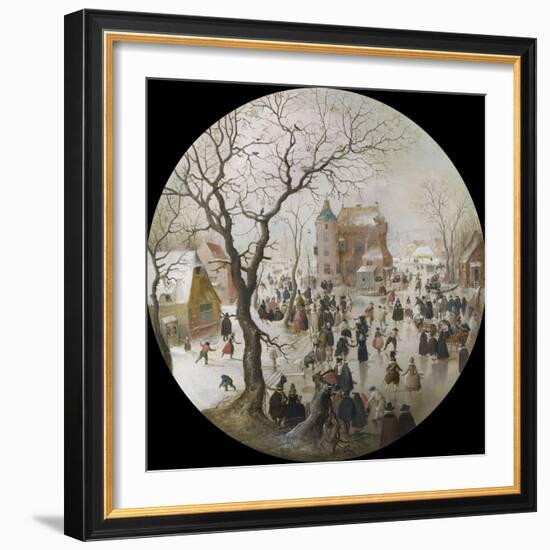 A Winter Scene with Skaters Near a Castle-Hendrick Avercamp-Framed Giclee Print