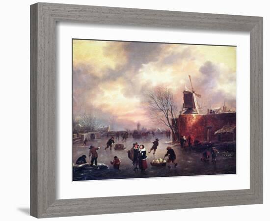 A Winter Skating Scene-Claes Molenaer-Framed Giclee Print