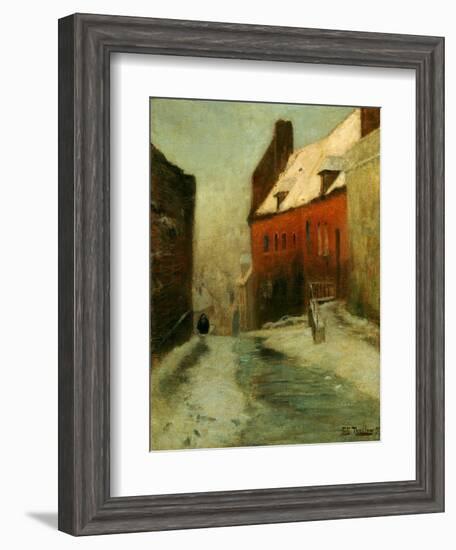 A Winter Street Scene, Montreuil, 1894-Fritz Thaulow-Framed Giclee Print