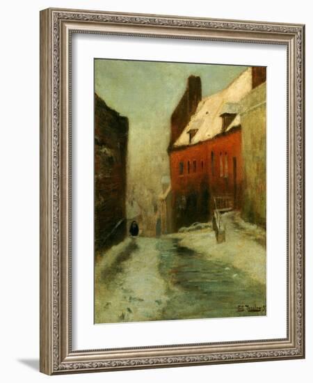 A Winter Street Scene, Montreuil, 1894-Fritz Thaulow-Framed Giclee Print