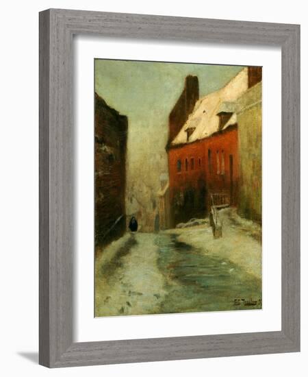 A Winter Street Scene, Montreuil, 1894-Fritz Thaulow-Framed Giclee Print