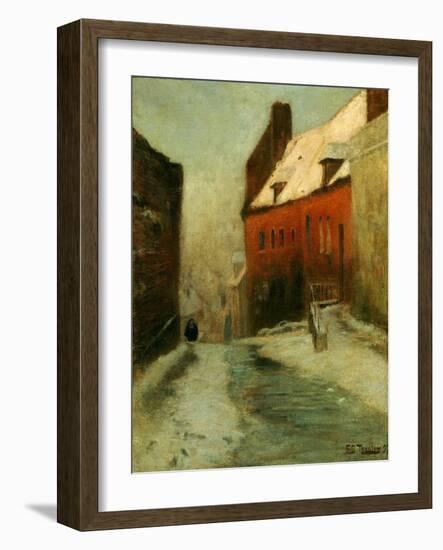 A Winter Street Scene, Montreuil, 1894-Fritz Thaulow-Framed Giclee Print