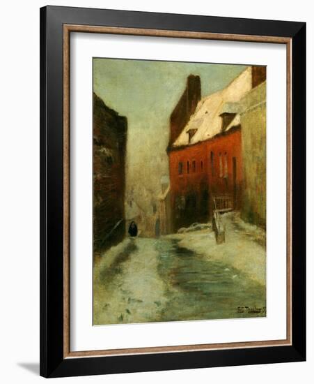 A Winter Street Scene, Montreuil, 1894-Fritz Thaulow-Framed Giclee Print