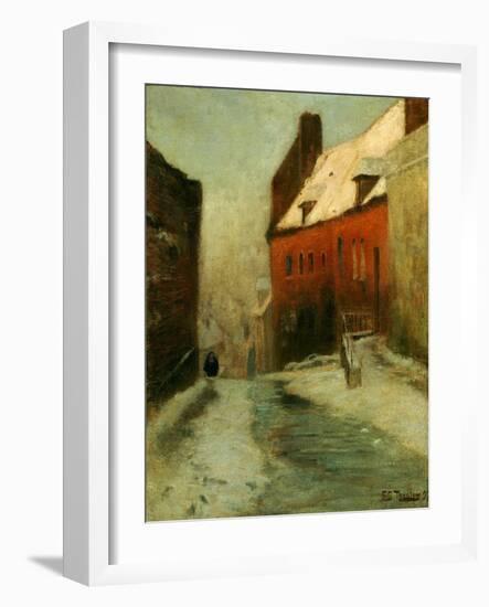 A Winter Street Scene, Montreuil, 1894-Fritz Thaulow-Framed Giclee Print