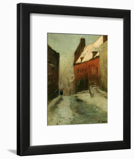 A Winter Street Scene, Montreuil-Fritz Thaulow-Framed Premium Giclee Print