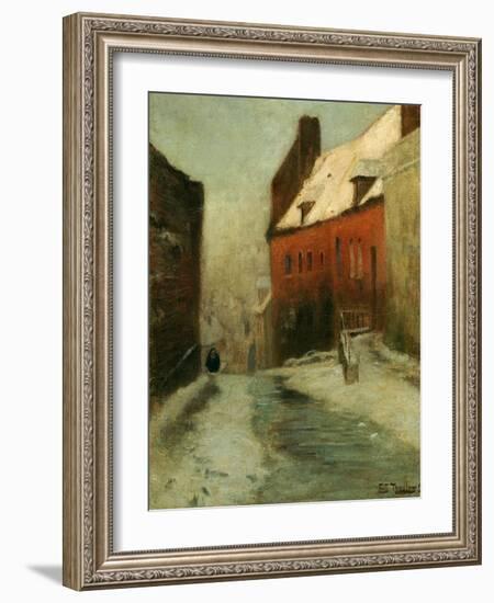 A Winter Street Scene, Montreuil-Fritz Thaulow-Framed Giclee Print