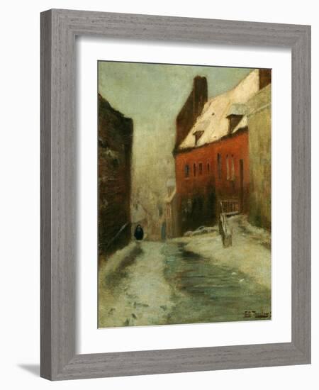 A Winter Street Scene, Montreuil-Fritz Thaulow-Framed Giclee Print