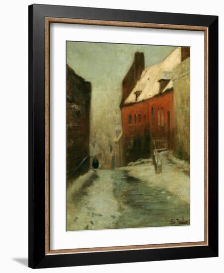 A Winter Street Scene, Montreuil-Fritz Thaulow-Framed Giclee Print