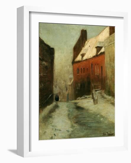 A Winter Street Scene, Montreuil-Fritz Thaulow-Framed Giclee Print