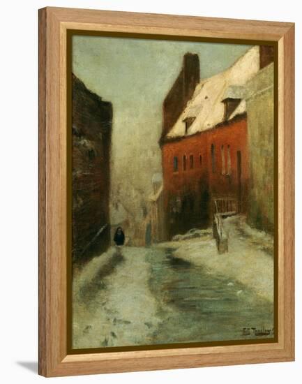 A Winter Street Scene, Montreuil-Fritz Thaulow-Framed Premier Image Canvas