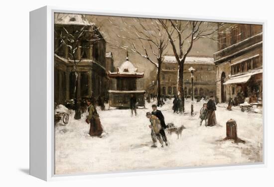 A Winter Street Scene, Paris-Luigi Loir-Framed Premier Image Canvas