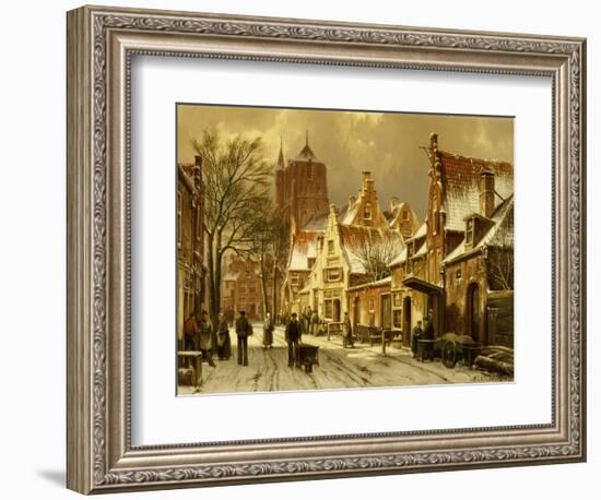 A Winter Street Scene-Willem Koekkoek-Framed Giclee Print