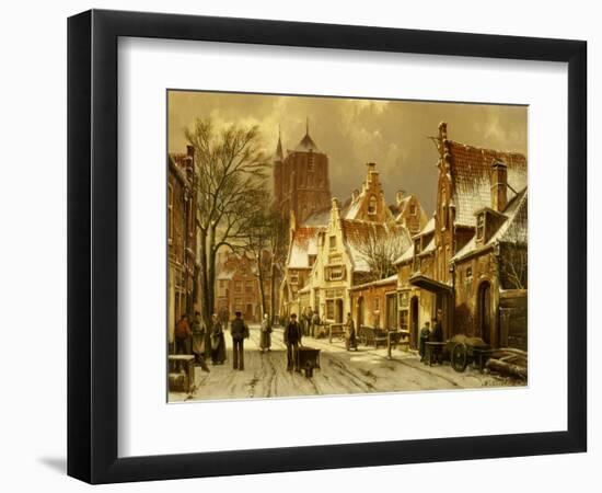 A Winter Street Scene-Willem Koekkoek-Framed Giclee Print