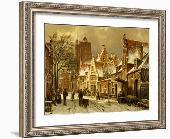 A Winter Street Scene-Willem Koekkoek-Framed Giclee Print