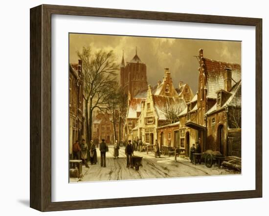 A Winter Street Scene-Willem Koekkoek-Framed Giclee Print