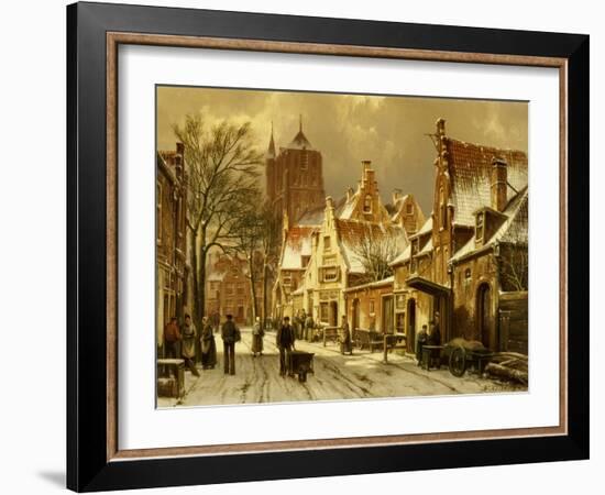 A Winter Street Scene-Willem Koekkoek-Framed Giclee Print