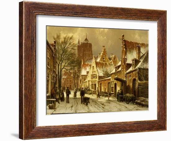 A Winter Street Scene-Willem Koekkoek-Framed Giclee Print