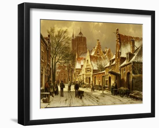 A Winter Street Scene-Willem Koekkoek-Framed Giclee Print