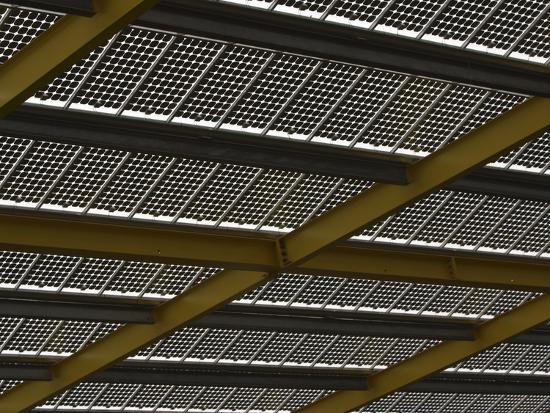 A Wire Mesh Ceiling With Metal Beams Photographic Print By Art Com