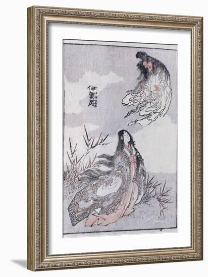 A Witch and a Woman, from a Manga (Colour Woodblock Print)-Katsushika Hokusai-Framed Giclee Print