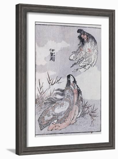 A Witch and a Woman, from a Manga (Colour Woodblock Print)-Katsushika Hokusai-Framed Giclee Print