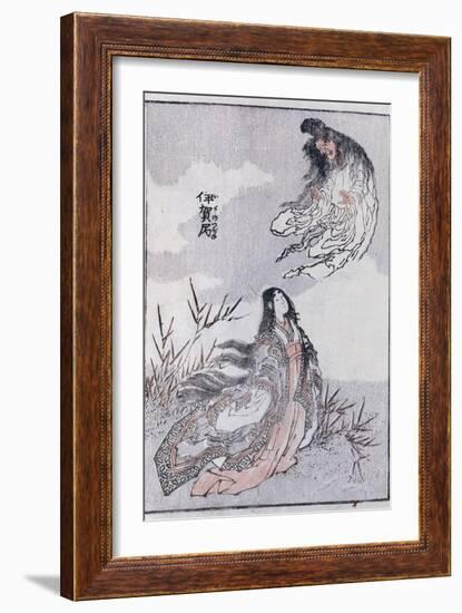 A Witch and a Woman, from a Manga (Colour Woodblock Print)-Katsushika Hokusai-Framed Giclee Print