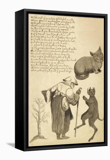 A Witch and Her Familiars-null-Framed Premier Image Canvas