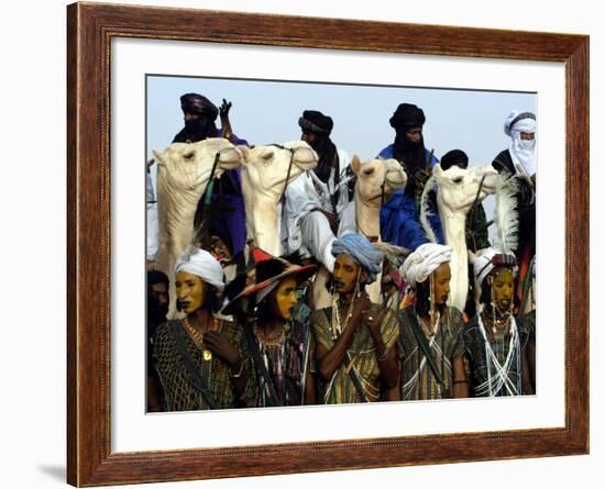 A Wodabe Man Waits to Perform a Dance of Male Beauty at a Festival in Ingall, Niger, Sept. 25, 2003-Christine Nesbitt-Framed Photographic Print